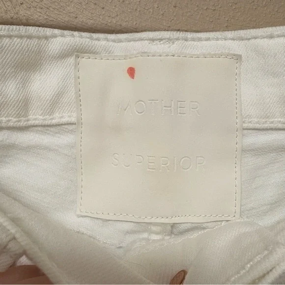 Mother Superior The Smarty Pants Skimp Jeans Totally Innocent White 24 NWT New - Picture 11 of 15